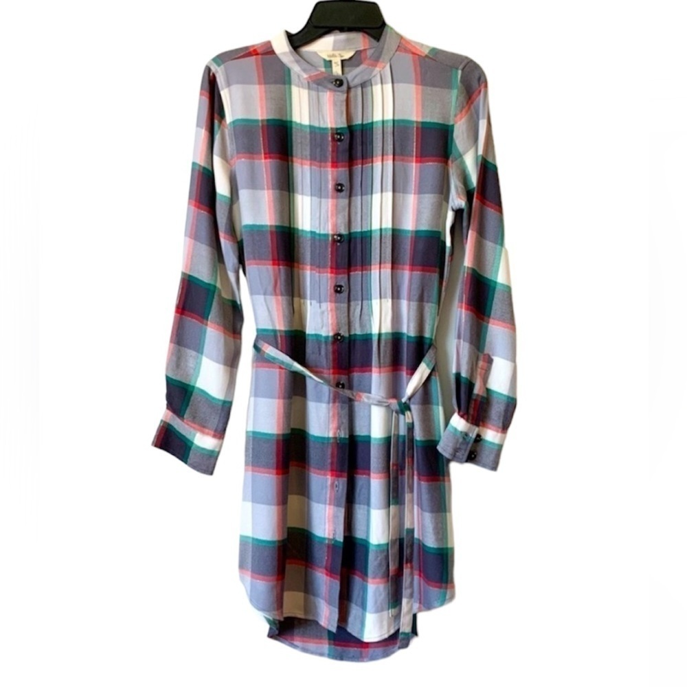 Matilda Jane Plaid Midi Shirt Dress in Teal, Navy, Pink